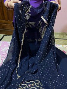 Blue Lehnga Set With Shrug