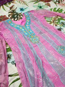Partywear Kurta  With Salwaar And Duppata