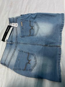 Patchy Blue jeans Skirt