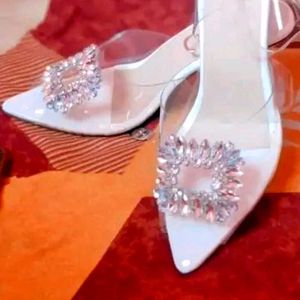 White Transparent Heels