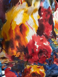 Abstract Floral Print Saree