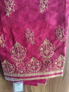 Elegant Pink Embroidered Kurta Fabric