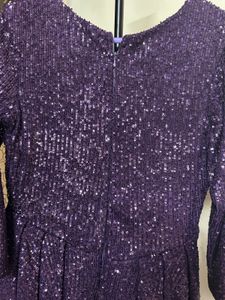 Sparkly Purple Peplum Dress