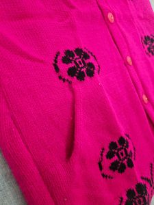 Pink Floral Knit Vest