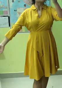 Chic Yellow Shirt Dress