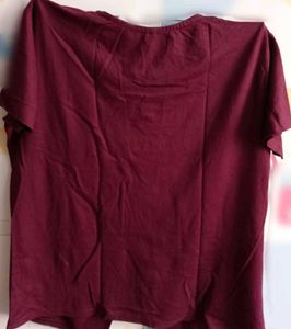 Burgundy &#39;Positive Negative&#39; Graphic Tee &amp; Skirt S