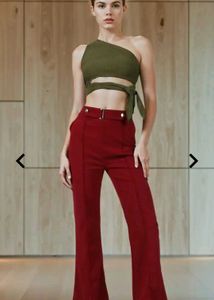 Maroon Flared Leg Pants