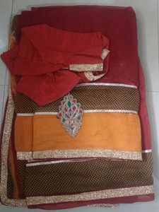Saree With Stitched Blouse