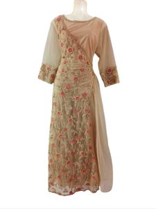 ✨ Elegant Beige Embroidered Dress – Limited Stock!