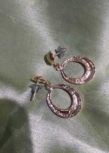 Golden Dangle Hoop Earrings