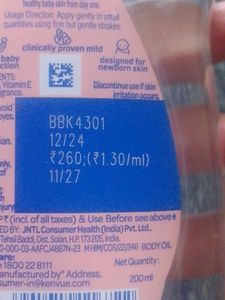 Johnson&#39;s Baby Oil (200ml)