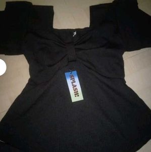 Chic Black Peplum Top