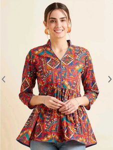 Colorful Print Tunic Short Kurti