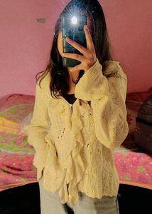 Ruffle Knit Cardigan