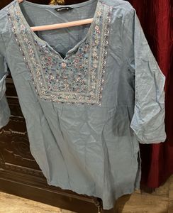Blue Cotton Kurti