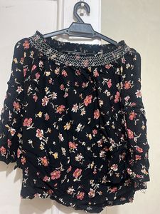 Cotton Rayon Off Shoulder Top