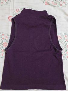 Purple Sleeveless Crop Top
