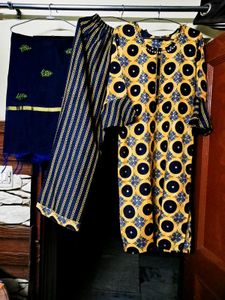 Combo New Boutique Kurta Pant Dupatta For Festive