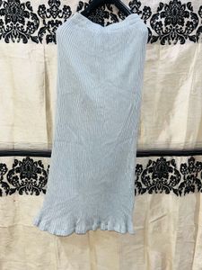 Ribbed Shimmer Y2K Slim Skirt