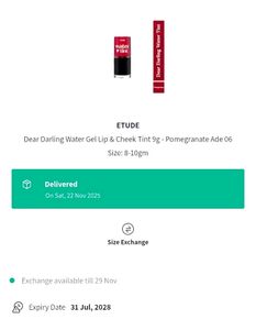 Etude Dear Darling Water Gel  Lip &amp; Cheek Tint