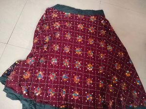 Gujrati Ethnic Skirt With Heavy Embroidery