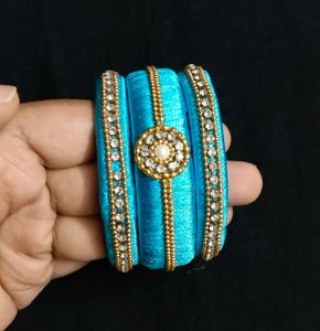 Silk Thread Bangle Set with free storage box