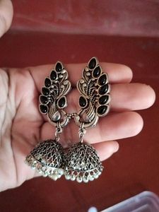 Peacock Jhumka Earrings