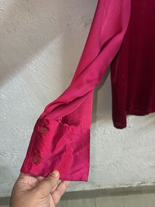 Burgundy Satin Shirt