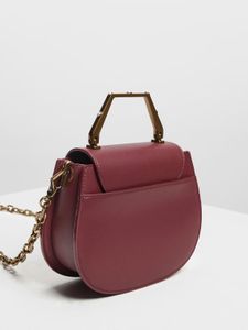 Charles &amp; Keith Burgundy Saddle Bag