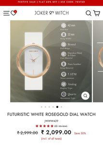 Joker &amp; Witch White Watch