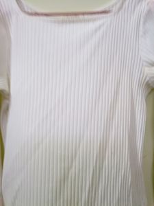 White Ribbed Top