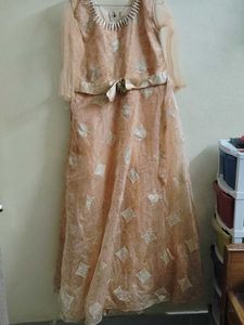 Elegant Peach Ethnic Gown