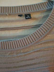 Grey Mesh Striped Top