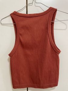 Rust Ribbed Tank Top
