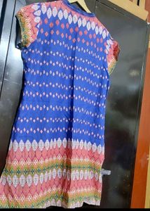 Blue🔵 Printed Cotton Kurti For 42 Bust