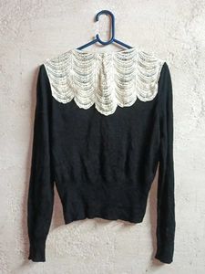 Partywear Embellished Button-down Shrug Cardigan