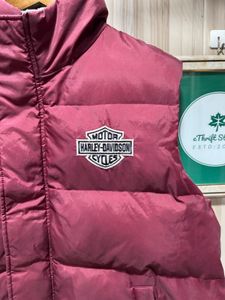 Harley Davidson Maroon Down Feather Puffer Vest