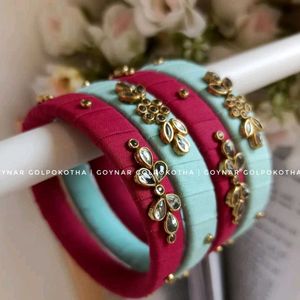 Kundan Work Bangles 💙❤️