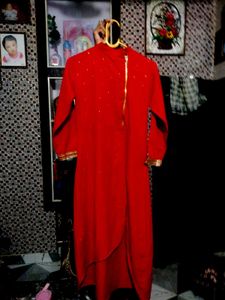 Red Asymmetrical Kurti