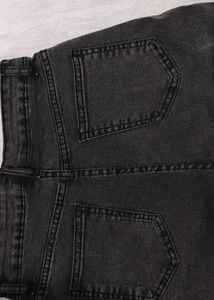 Straight Fit Denim In Charcol Colour