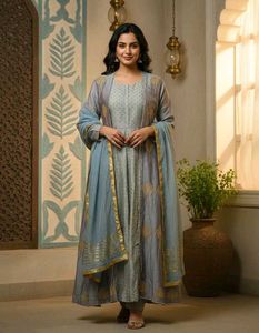 Elegant Embroidered long 2 piece gown