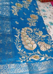 Elegant Blue Floral Saree