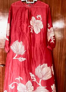 Red Floral Kurta