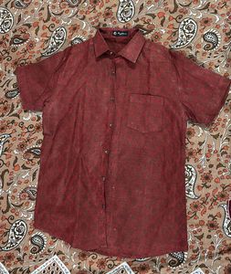 Vintage Maroon Button-Down Shirt