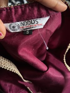 Inddus Magenta Embroidered Kurta Set