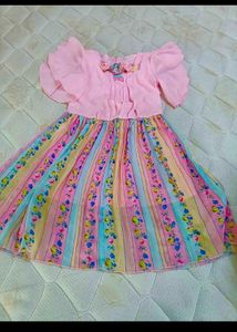 Pink Frock Cute Girls Dress