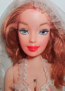 Beautiful Barbie Doll In White Dress