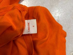 Orange Floral Long Sleeve Top