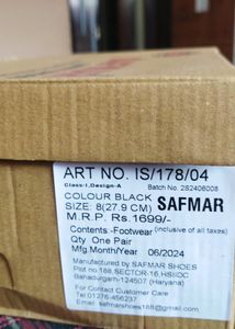 Black Pure Leather Safety Shoes For Men
