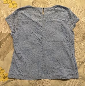 WESTSIDE Lace Tops - Blue &amp; Mustard